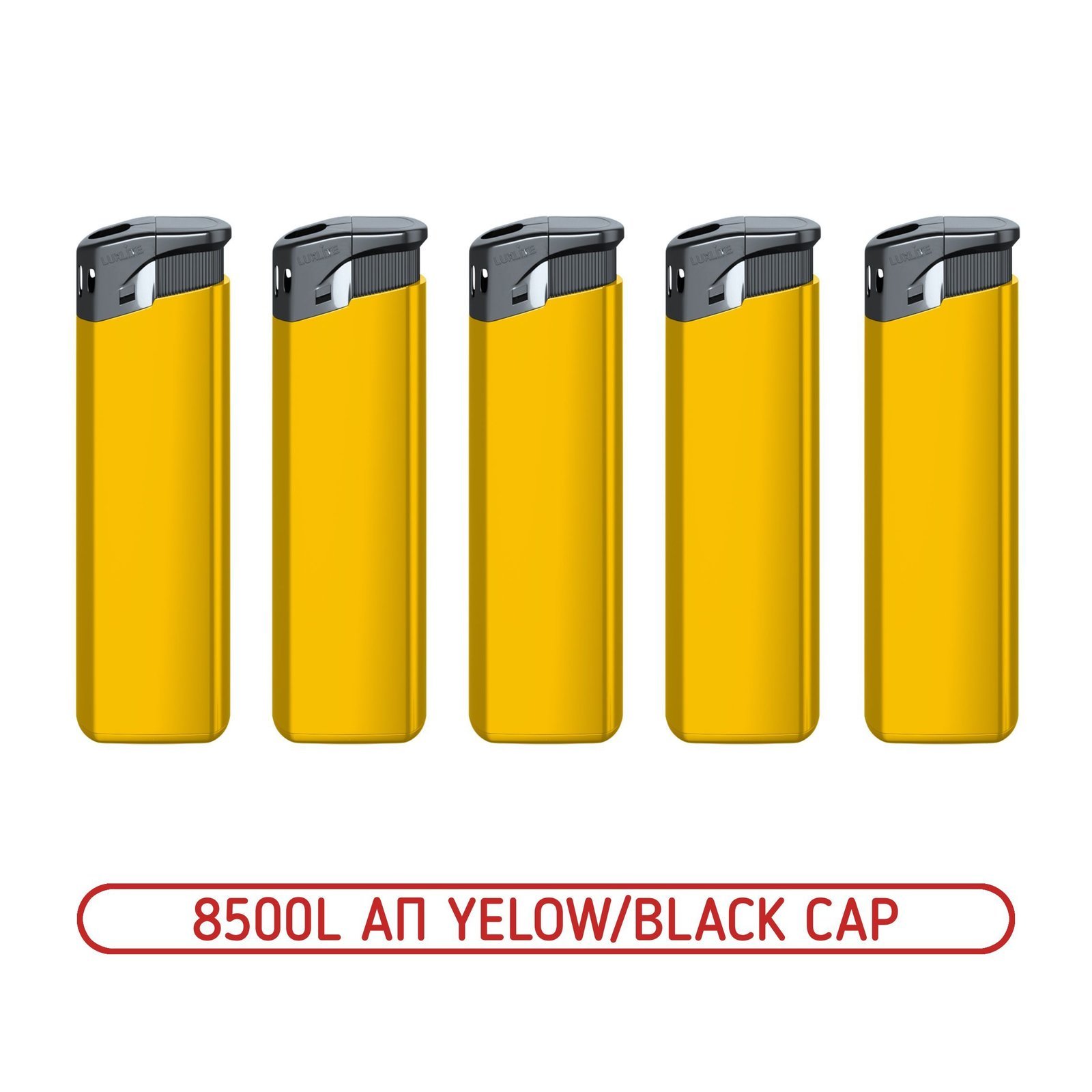 Зажигалка пьезо XHD 8500L YELLOW/BLACK CAP
